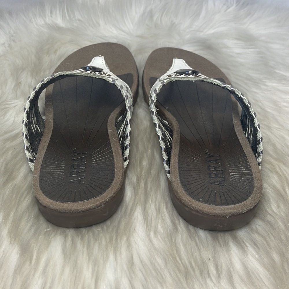 Array White Thong Sandals Sz 6.5 NARROW WIDTH - Picture 3 of 6